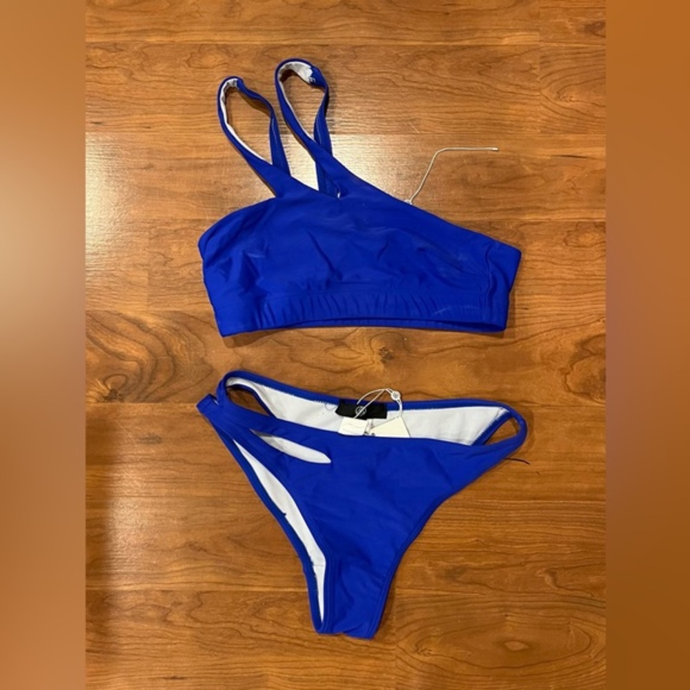 ASOS blue cut out bikini
